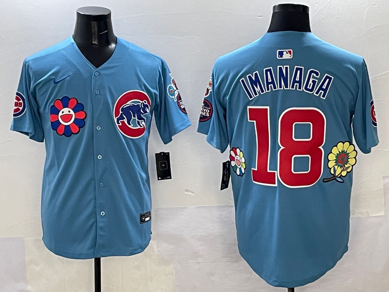 Men's Chicago Cubs Shota Imanaga #18 Light Blue Jersey